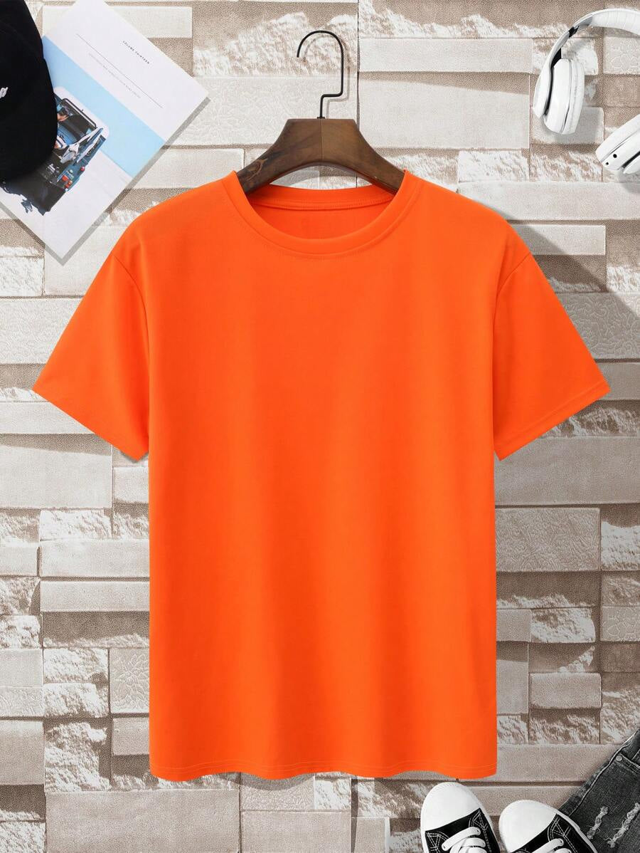 Männer T-Shirt Orange - Weicher Baumwollmix für Alltag