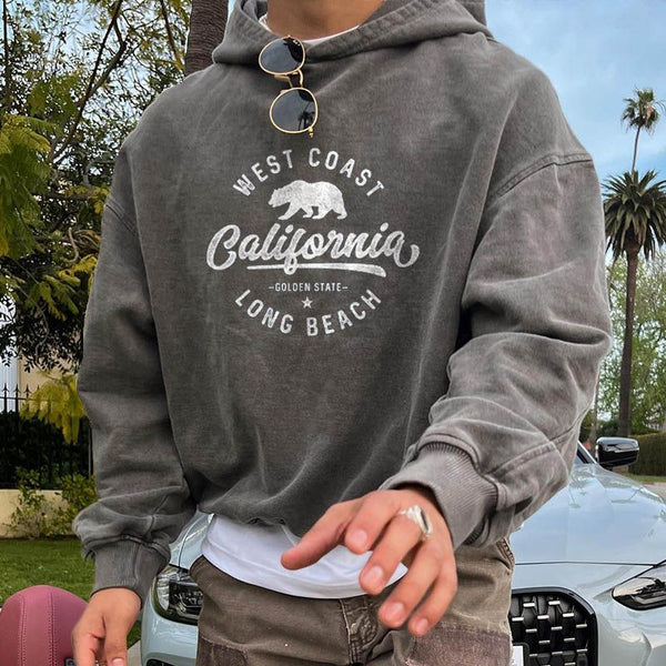 Männer vintage hoodie - stylisches graues casual-outfit - langarm-jumper für den alltag