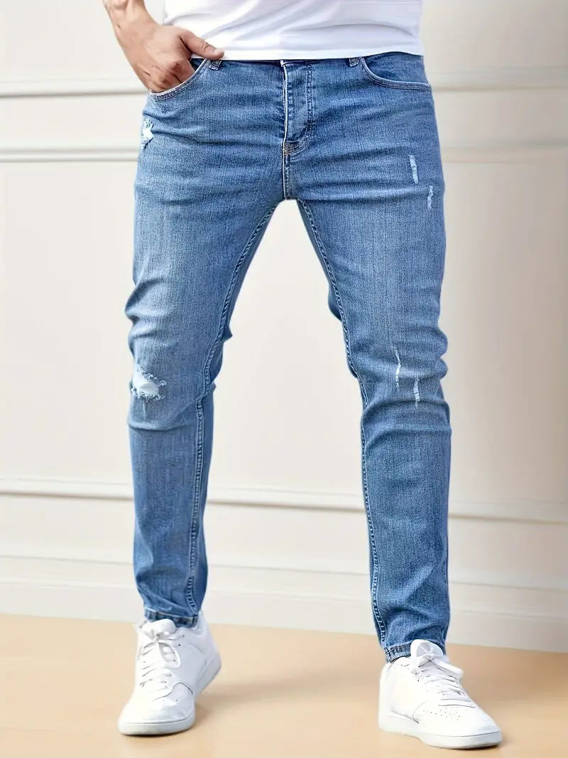 Männer Slim Fit Stretch Jeans - Stylische Denim Freizeitmode
