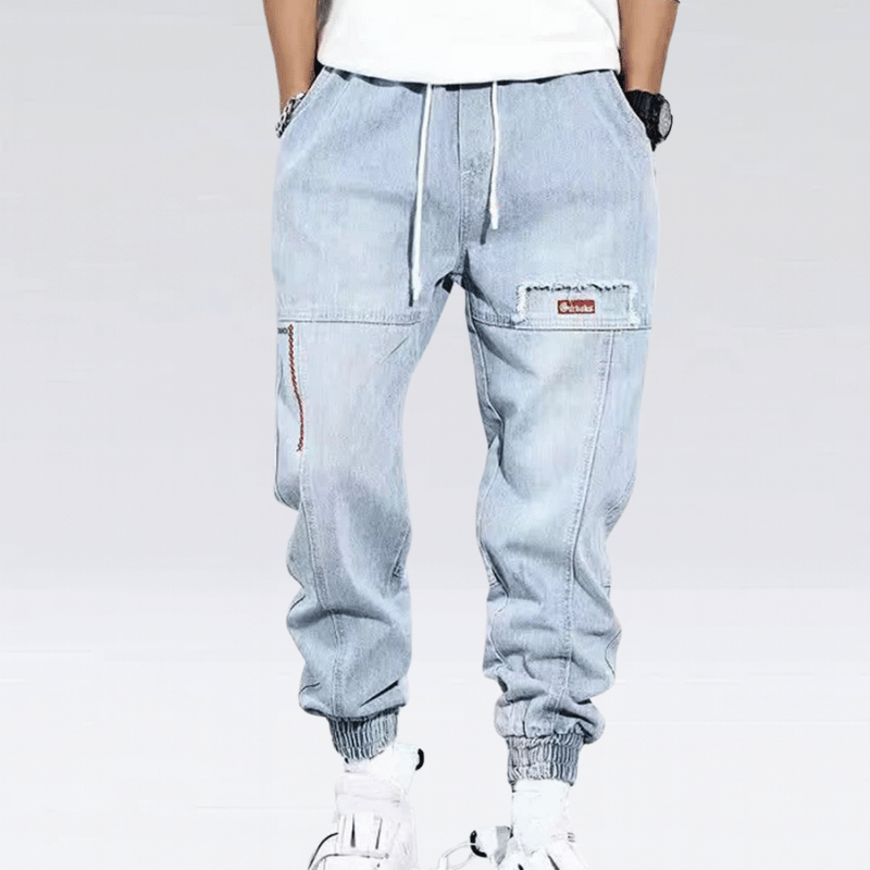 Lässige harem-hosen - denim pants für männer