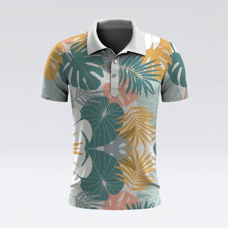 Herren Polo-Shirt – Tropischer Druck & Sommerstil