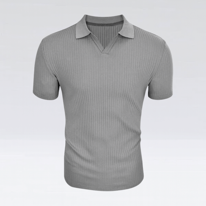 Männers polo-shirt mit ripp-optik – zeitgemässe freizeitmode für männer