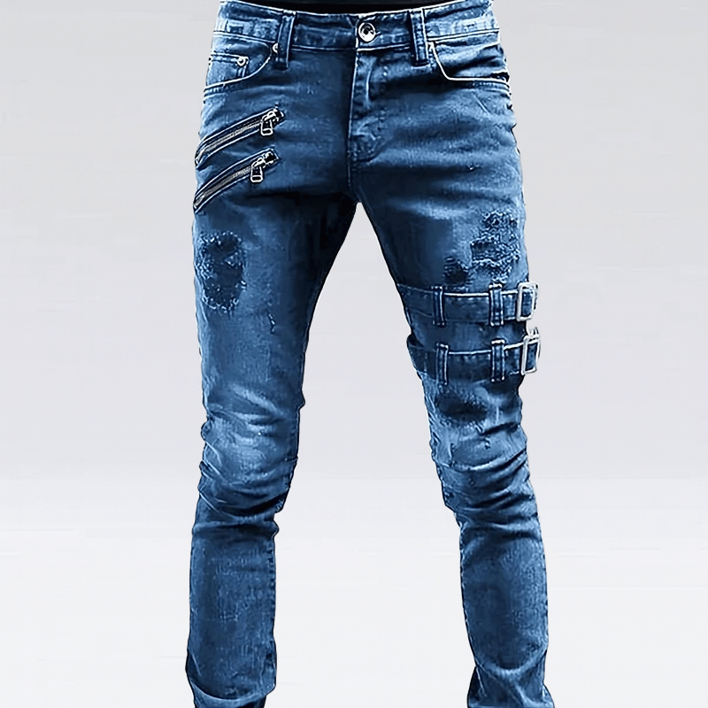 Männerslim Jeans – Auffällige Details im Denim-Style