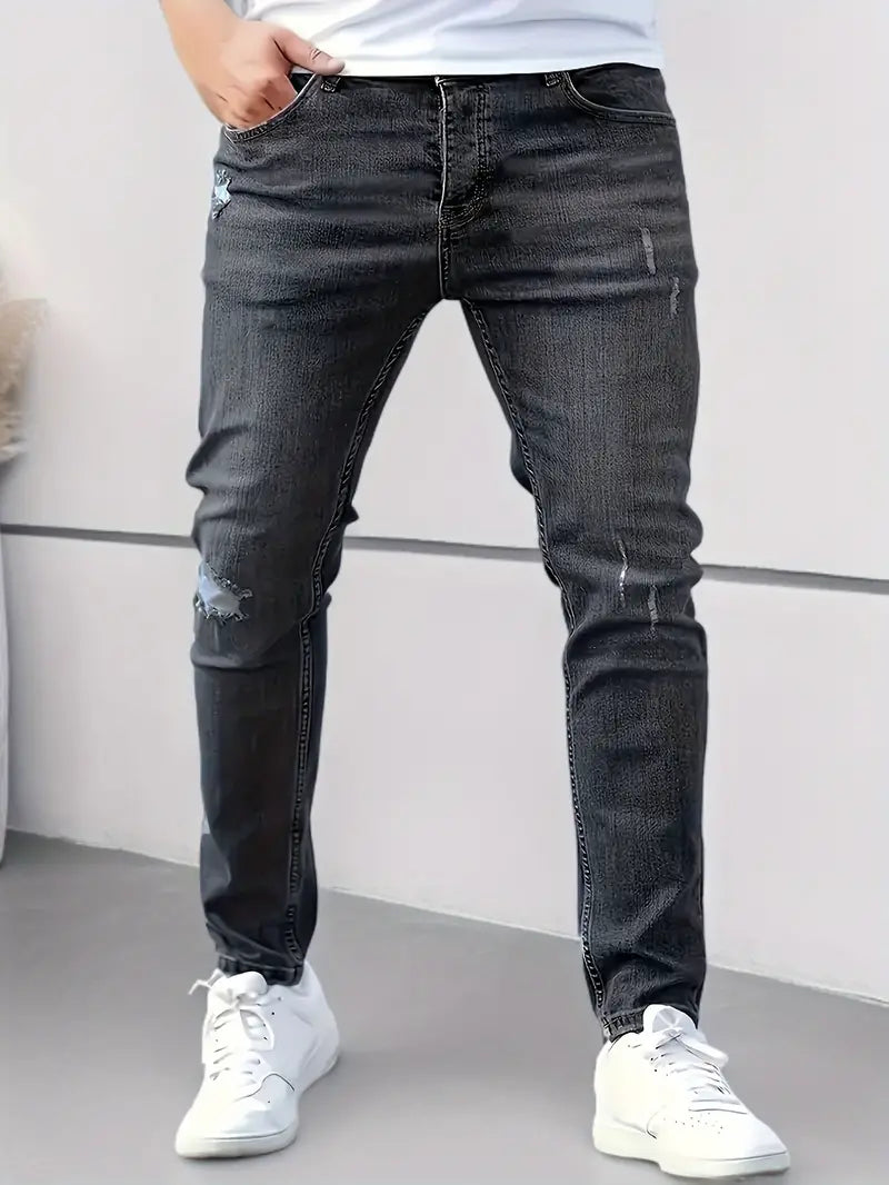 Männer Slim Fit Stretch Jeans - Stylische Denim Freizeitmode