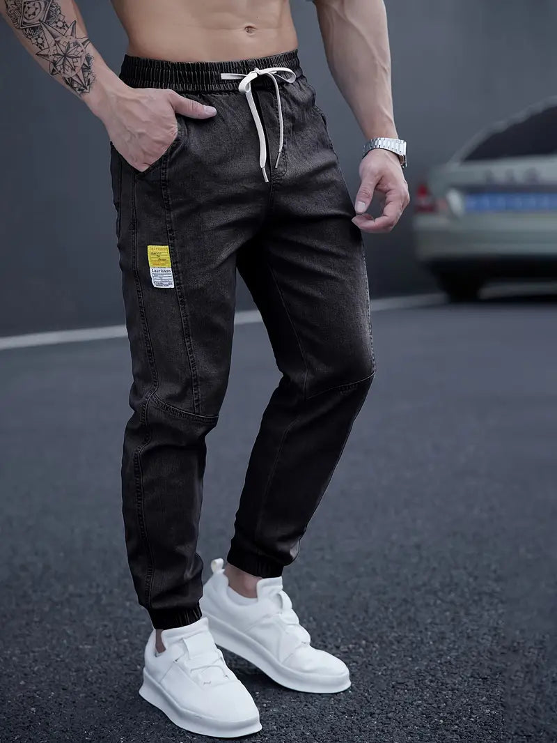 Männer Denim Jogger – Mit Zugband & Lockerem Fit