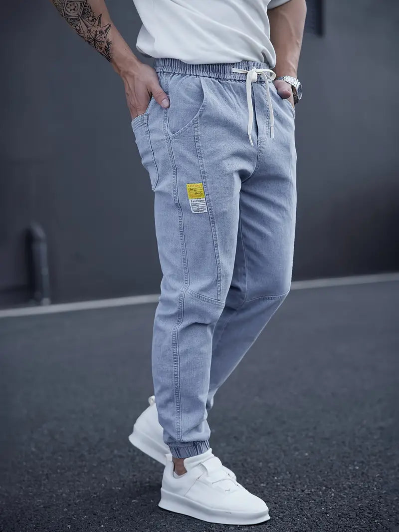 Männer Denim Jogger – Mit Zugband & Lockerem Fit
