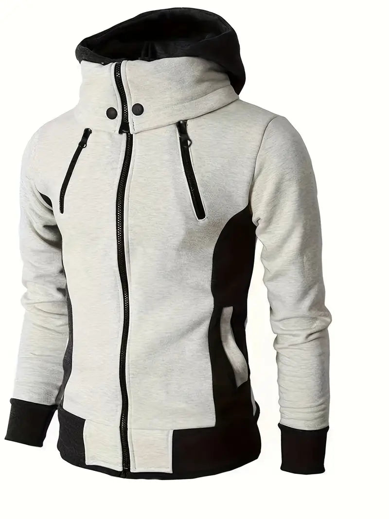 Männer Zip-up Hoodie - Moderne Casual Langarmjacke Alltag