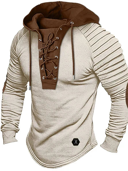 Männer hoodie mit schnürdetails - vielseitiger langarm-top
