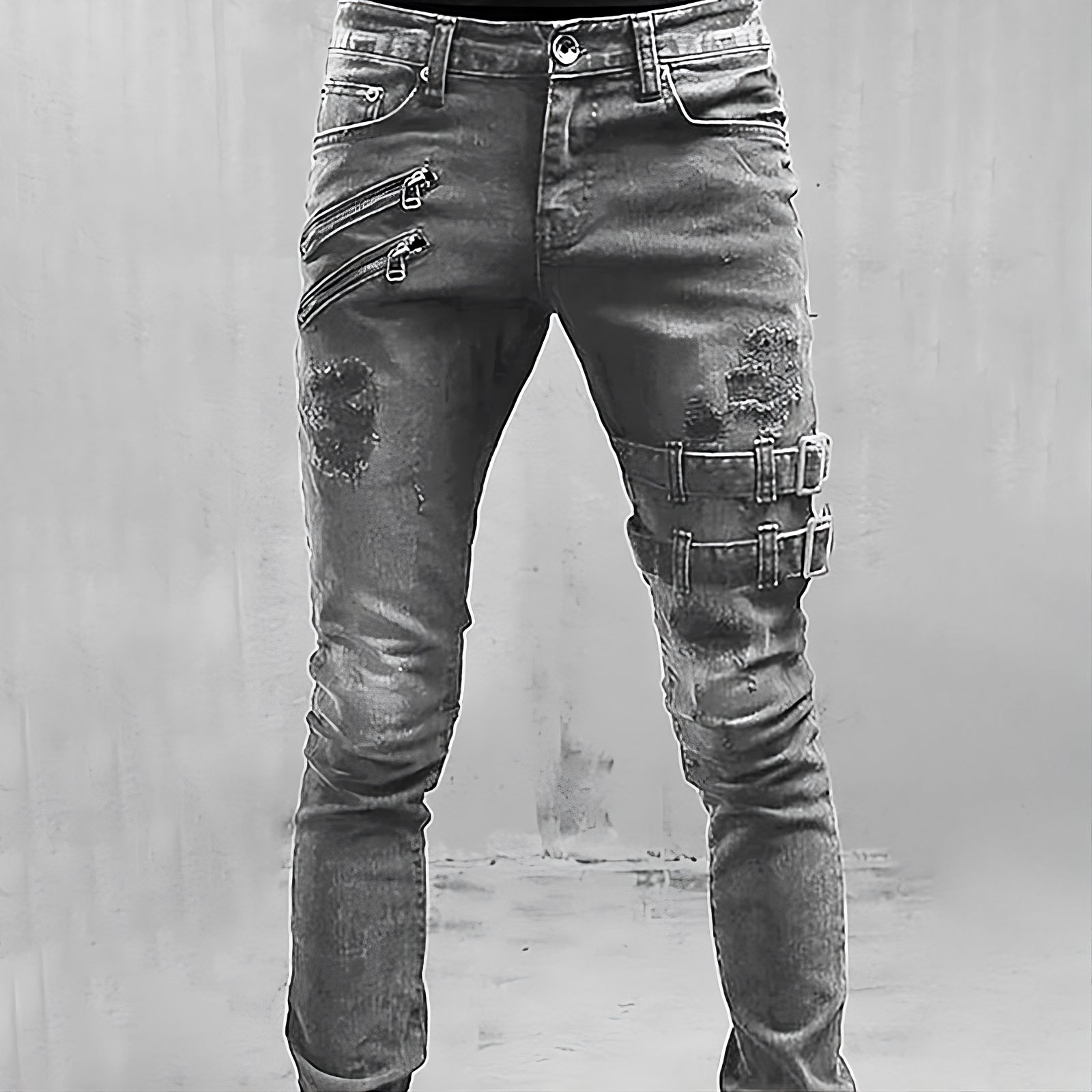 Männerslim Jeans – Auffällige Details im Denim-Style