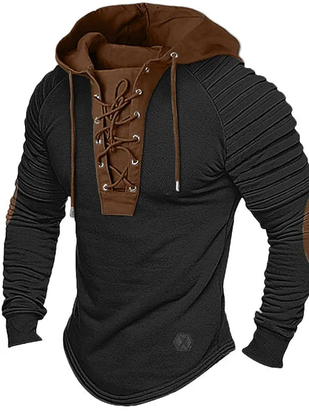 Männer hoodie mit schnürdetails - vielseitiger langarm-top