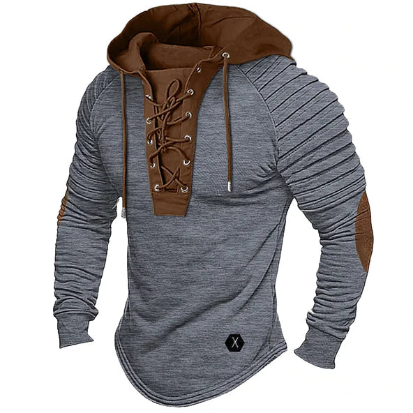 Männer hoodie mit schnürdetails - vielseitiger langarm-top