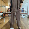 2-teiliger herren tracksuit leichter lounge outfit für freizeit und entspannung - luftiger stoff, modernes design