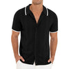 Männers polo-shirt mit modernem ripp-design – lässige büro-bekleidung