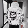 Männers hoodie mit grafik in weiss – ausgefallenes design für lässige looks