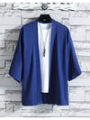 Männers kimono-jacke für lässige outfits - luftiger offener vorn-top für entspannte anlässe