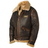 Männliche braune leder-fliegerjacke aus echtem schafsleder für den alltag - zeitloser flugmantel für alle gelegenheiten
