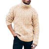 Herren pullover mit kabelstrick und rollkragen - warme, lässige strickmode für den winter