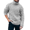 Herren pullover mit kabelstrick und rollkragen - warme, lässige strickmode für den winter
