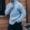 Herren pullover mit kabelstrick und rollkragen - warme, lässige strickmode für den winter