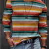 Männers gestreifter langarm-pullover in rot - leichte strickmode für lässige anlässe