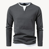 Herren langarm-henley t-shirt - vielseitige moderne freizeitkleidung für entspannte tage