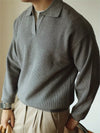 Gestrickter polo-pullover - edle herren-strickmode