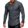 Männer t-shirt mit lockerer passform und langem ärmel - atmungsaktives baumwoll-leinen top für den alltag