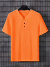 Männer polo-shirt mit eingekerbtem kragen - orange alltägliches t-shirt