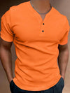 Männer polo-shirt mit eingekerbtem kragen - orange alltägliches t-shirt