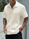 Beige kurzärmliges casual-shirt - moderne männer sommerhemden