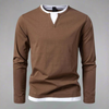 Herren langarm-henley t-shirt - vielseitige moderne freizeitkleidung für entspannte tage