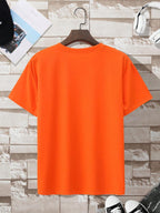 Männer T-Shirt Orange - Weicher Baumwollmix für Alltag