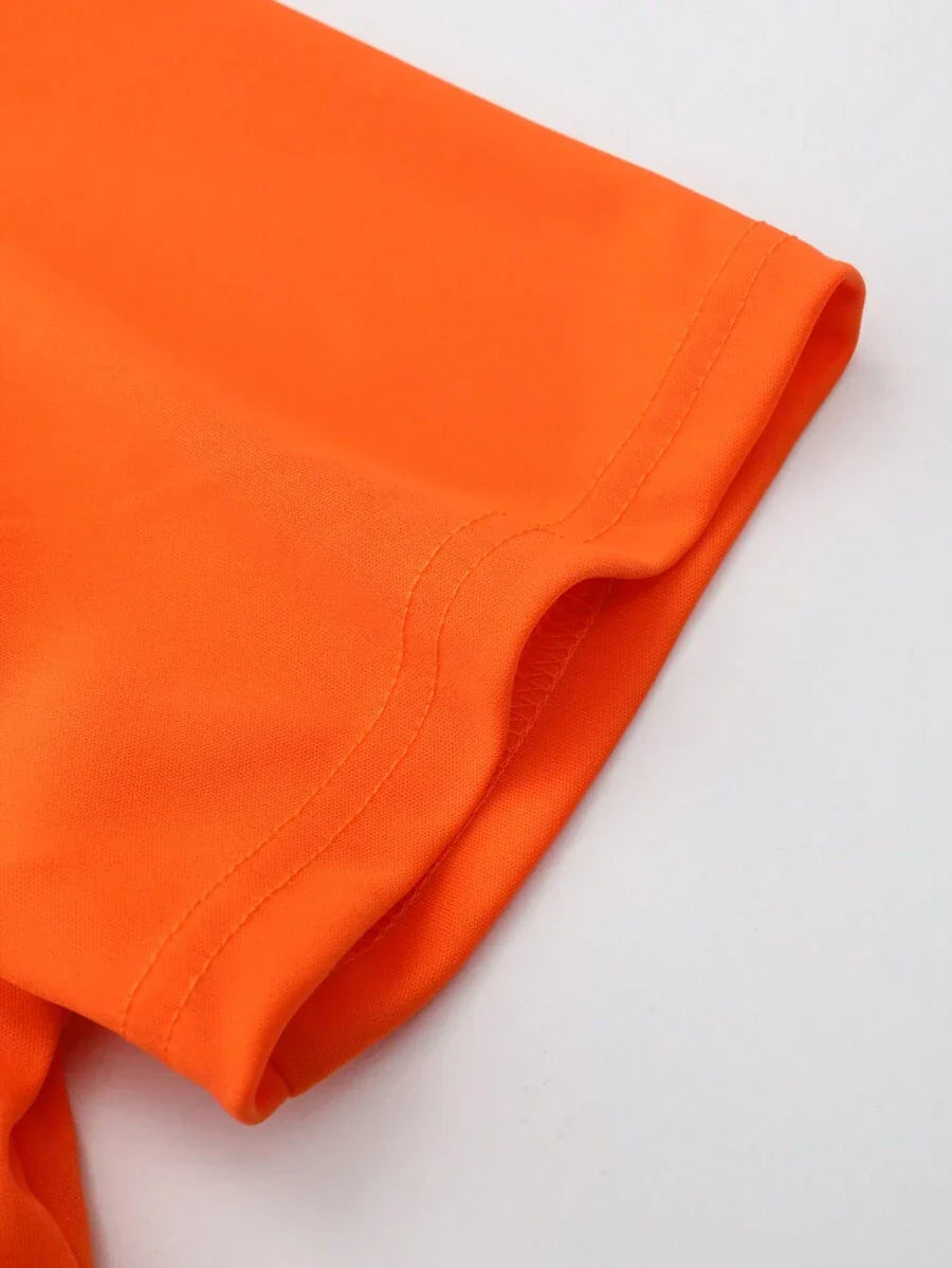 Männer T-Shirt Orange - Weicher Baumwollmix für Alltag