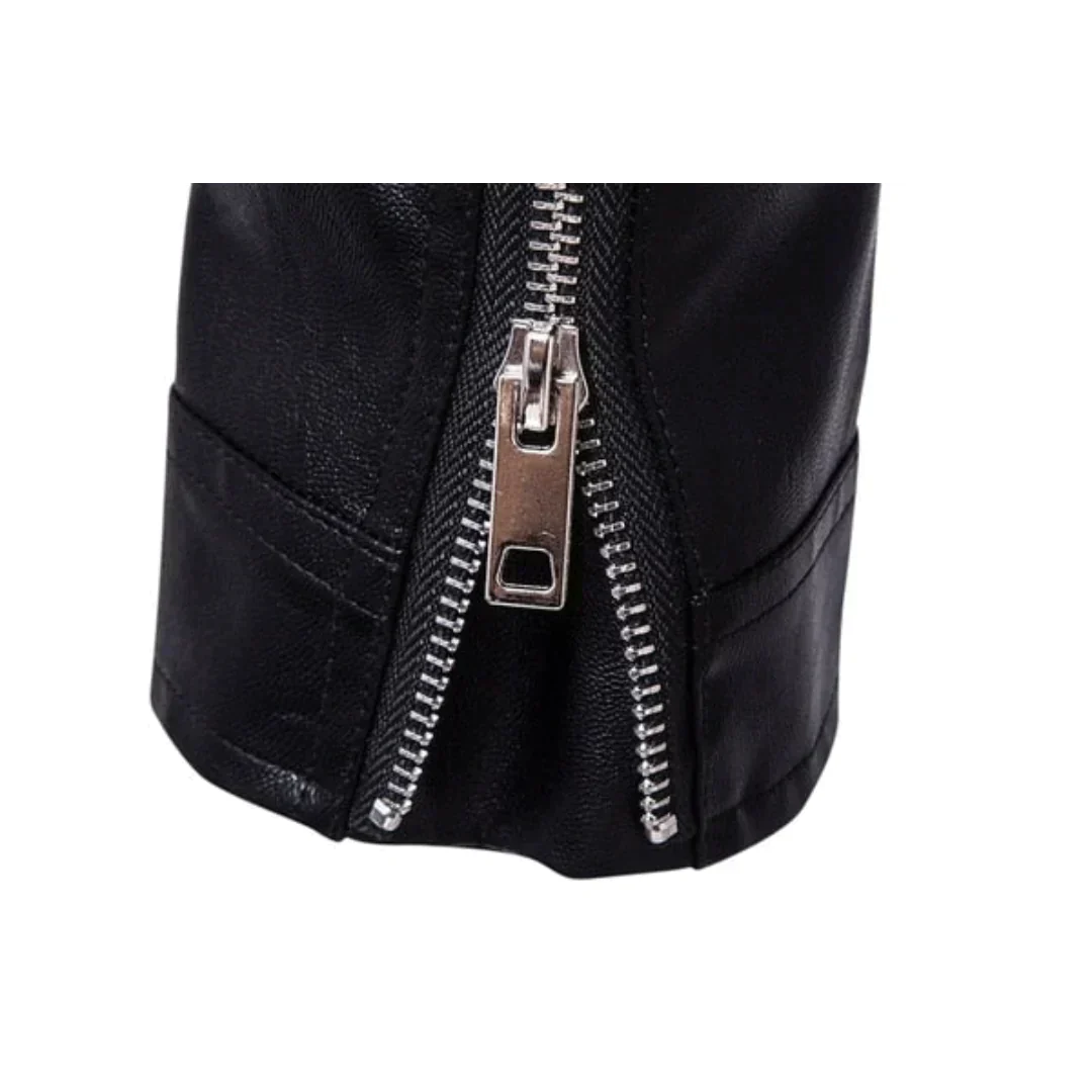 Männer PU‑Leder Bikerjacke - Stylische Lässige Freizeitmode