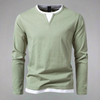 Herren langarm-henley t-shirt - vielseitige moderne freizeitkleidung für entspannte tage