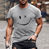 Männer vintage grafik t-shirt - retro smiley druck rundhals tee