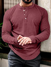 Langärmliges henley t-shirt für männer – vielseitiges baumwollmischgewebe für freizeit und büro