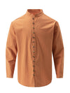 Männer vintage-stil hemd - leinen-mix button-up für freizeit oder büro