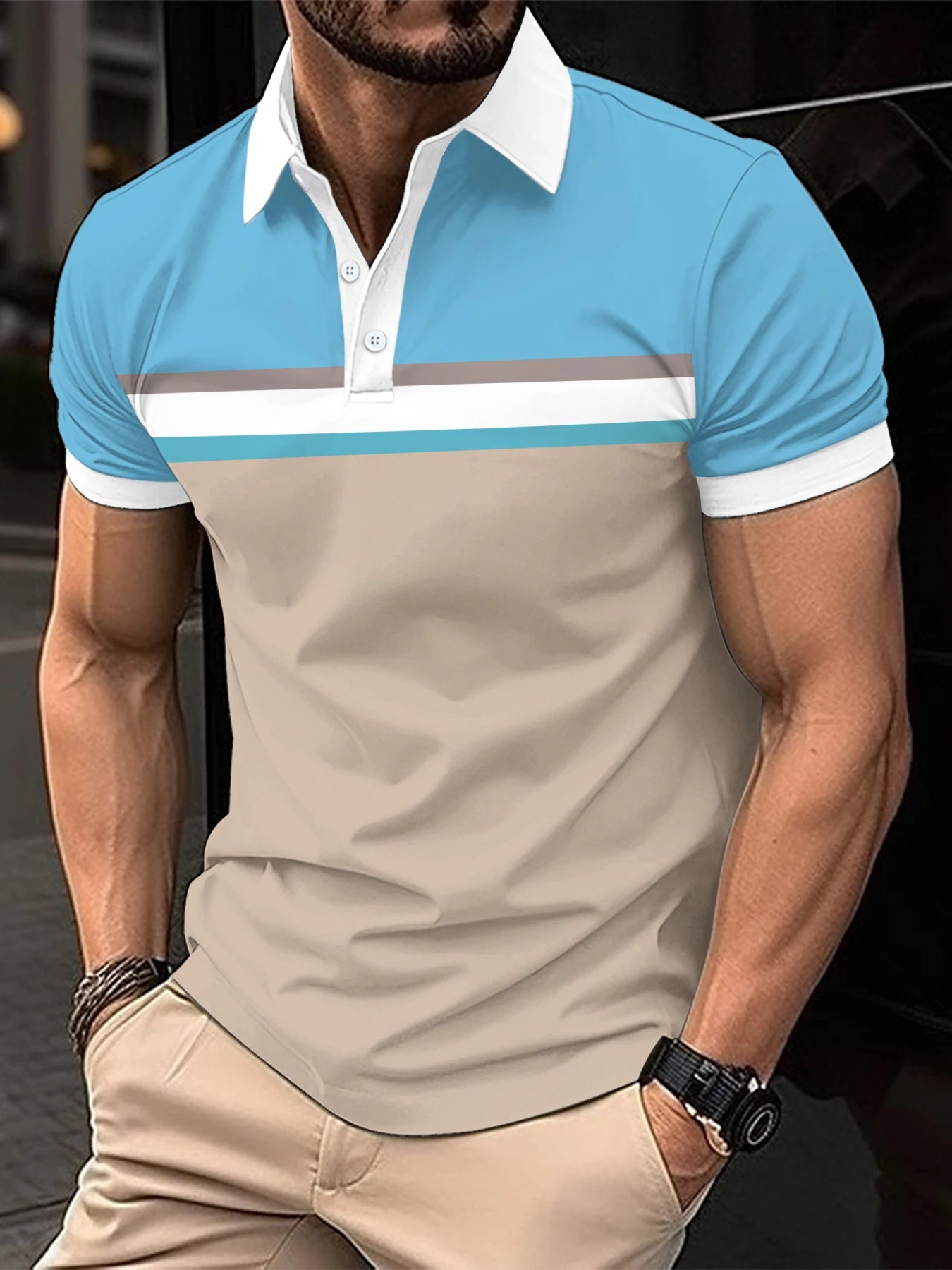 Polo-Shirt für Männer – Modernes Streifen-Design