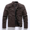 Männers faux-leder motorradjacke – stylische freizeitmode mit besonderen details