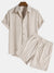 2-teiliges herren kurzarm outfit - rippenshirt und shorts kombination