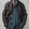 Männliche vintage karo revers jacke in braun - gemütlicher casual-look mit lagen-style
