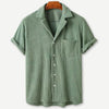 Männershirt aus weichem waffelstrick – kurzarm button-up für den alltag
