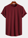 Männers muscle-fit ribbed t-shirt - leichtes freizeitoberteil für den alltag
