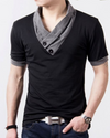 Männer t-shirt mit auffälligem kragen – lässiger stil für den alltag, aus softer stoffqualität
