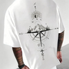 Männer t-shirt mit einzigartigem kompass design - lässige abenteuerbekleidung für männer