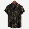 Männer kurzärmliges shirt mit braunem blumenmuster – lässiges sommeroberteil