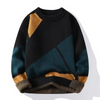 Männer casual sweater mit stylischem geometrischem design - warme strickmode für den alltag