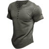 Männliche kurzärmlige henley t-shirt für den lässigen alltag - gemütlicher baumwollmix, schicker schnitt