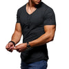 Lässiges v-ausschnitt t-shirt - herren kurzarm shirt
